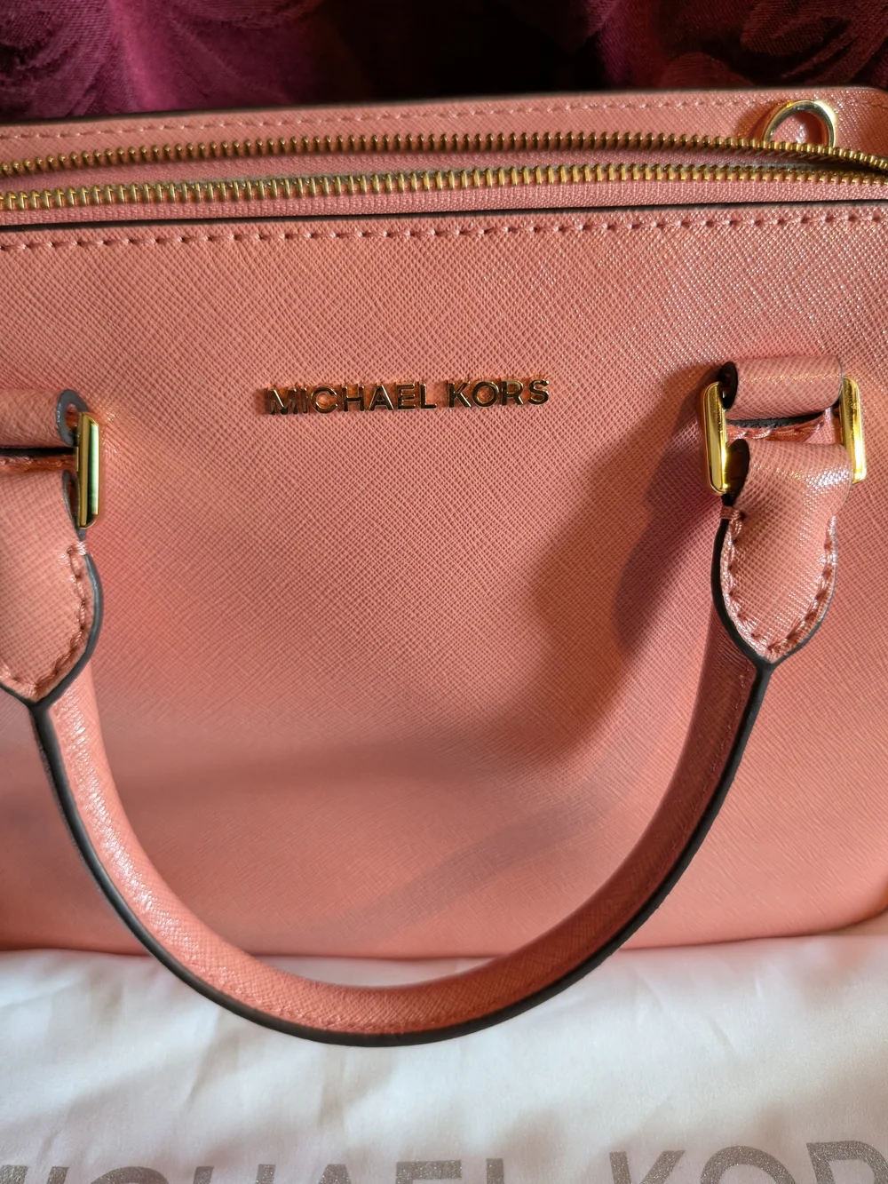 Michael Kors Pink Saffiano Leather Tote Bag